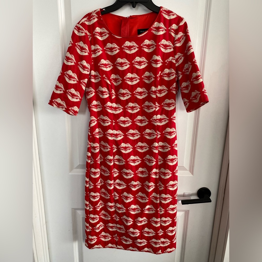 Pink Tartan Red Lip Pattern Dress